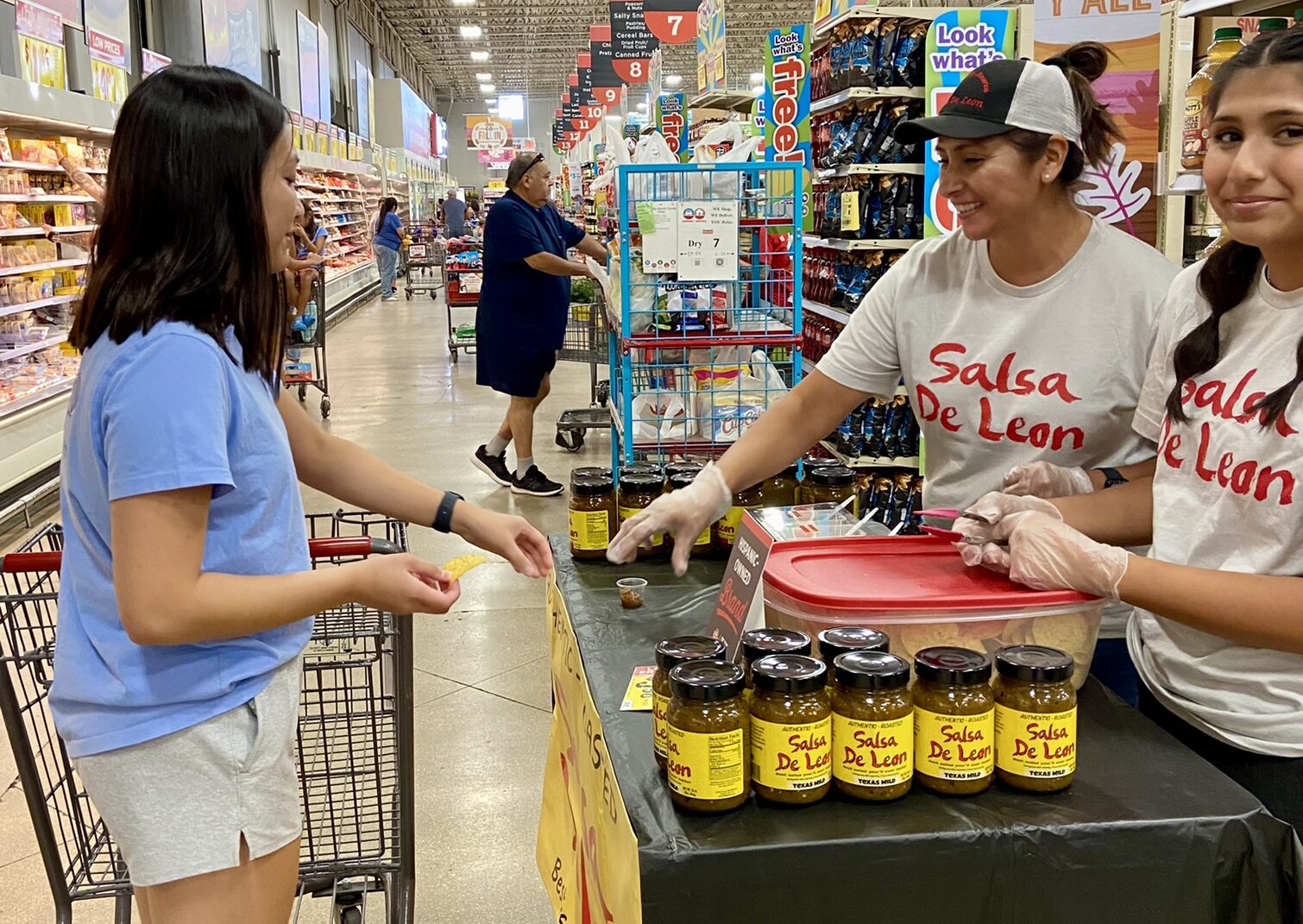Salsa De Leon at HEB Salsa De Leon Booth at Event